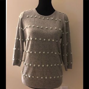 JCREW Factory Charley sweater in pom-pom dot